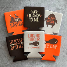 Load image into Gallery viewer, Set of 6 Funny Thanksgiving Party Favors Can Cooler Set
