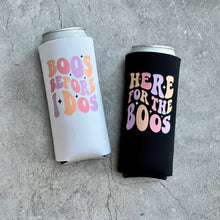 Load image into Gallery viewer, Halloween Bachelorette Boos Before I Dos and Here for the Boos Slim Seltzer Retro Can Coolers
