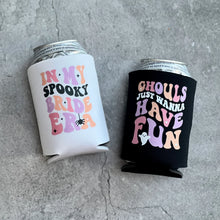 Load image into Gallery viewer, In My Spooky Bride Era and Ghouls Just Wanna Have Fun Halloween Bachelorette Can Coolers
