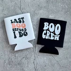 Last Boo Before I Do and Boo Crew Halloween Bachelorette Can Coolers