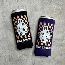 Load image into Gallery viewer, Stay Spooky Retro Ghost Halloween Slim Seltzer Can Coolers
