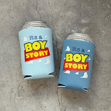 Load image into Gallery viewer, It&#39;s a Boy Story Baby Shower Can Coolers Baby Boy
