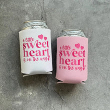 Load image into Gallery viewer, A Little Sweetheart is On The Way Baby Girl Valentine&#39;s Day February Baby Shower Can Coolers
