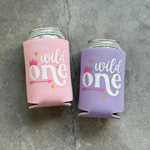 Wild ONE Girls First 1st Birthday Can Coolers Crown Arrow