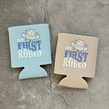 Load image into Gallery viewer, First Rodeo Boys First 1st Birthday Can Coolers Cowboy
