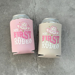 First Rodeo Girls First 1st Birthday Can Coolers Cowgirl