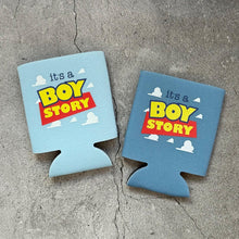 Load image into Gallery viewer, It&#39;s a Boy Story Baby Shower Can Coolers Baby Boy
