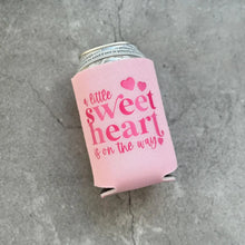 Load image into Gallery viewer, A Little Sweetheart is On The Way Baby Girl Valentine&#39;s Day February Baby Shower Can Coolers
