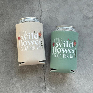 A Little Wildflower is On Her Way Baby Girl Shower Can Coolers