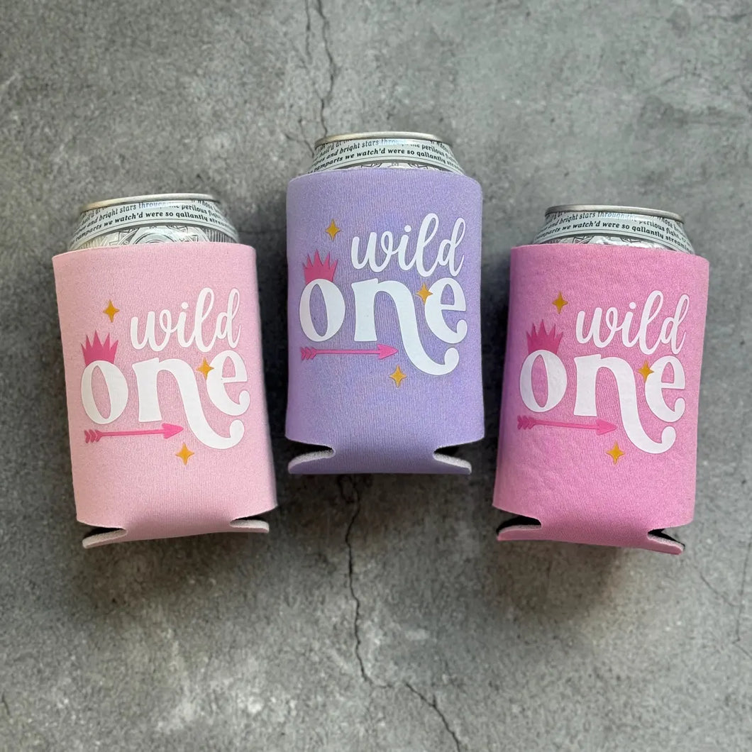 Wild ONE Girls First 1st Birthday Can Coolers Crown Arrow