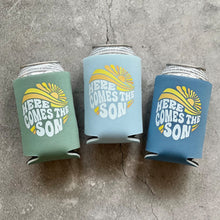Load image into Gallery viewer, Here Comes the Son Baby Boy Shower Can Coolers
