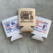 Load image into Gallery viewer, Orange &amp; Purple Number One Delivery Driver Can Cooler
