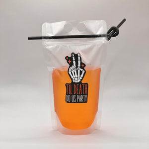 Til Death Do Us Party Halloween Bachelorette Party Clear Adult Drink Pouches