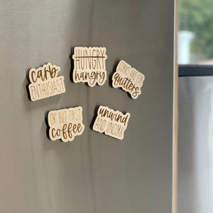 Hungry to Hangry Laser Engraved Wooden Refrigerator Magnet