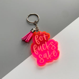 For Fucks Sake Laser Engraved Transparent Acrylic Keychain Active