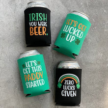 Load image into Gallery viewer, Let&#39;s Get Lucked Up St. Patrick&#39;s Day Party Favor Can Cooler
