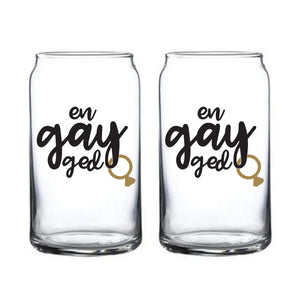 Set of EnGAYged Script Beer Can Glasses