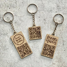 Load image into Gallery viewer, Custom QR Code Business Logo Keychain Laser Engraved
