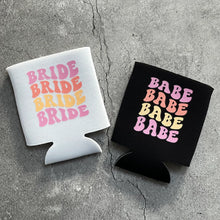 Load image into Gallery viewer, Bride and Babe Retro Bachelorette Party Can Coolers
