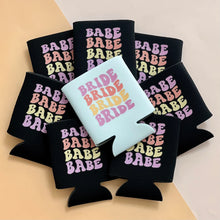 Load image into Gallery viewer, Bride and Babe Retro Bachelorette Party Can Coolers
