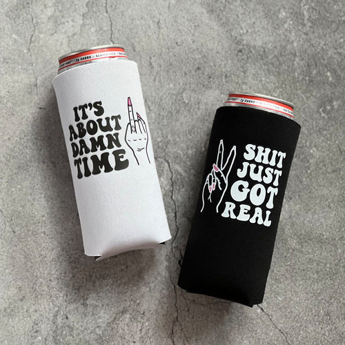 Bride Tribe Bachelorette Party Skinny Slim Can Coozies - Rosé Pink - 1 –  All Day Soirée®