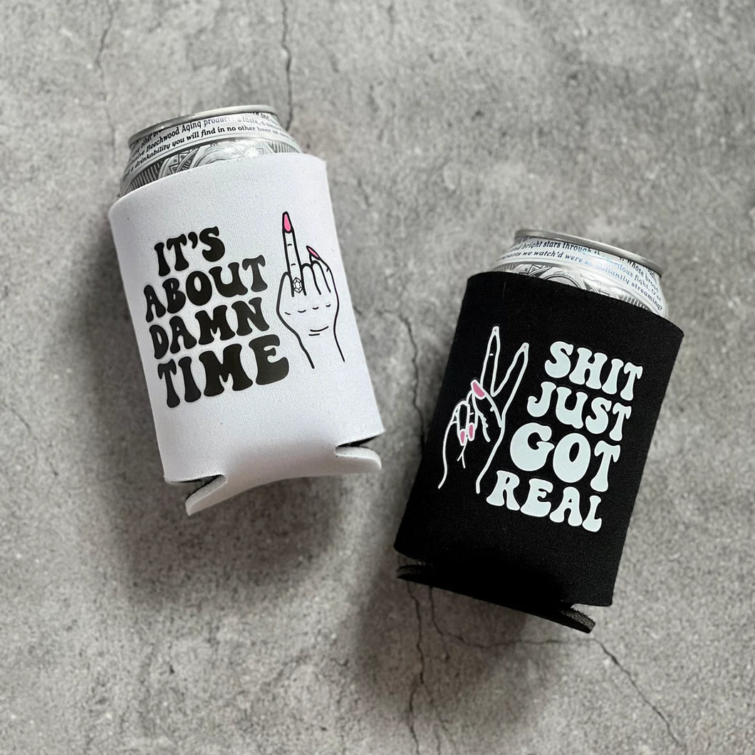 It's About Damn Time and Shit Just Got Real Bachelorette Can Coolers