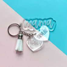 Load image into Gallery viewer, Custom Clear Acrylic Mom Keychain with Kids&#39; Names and Tassel
