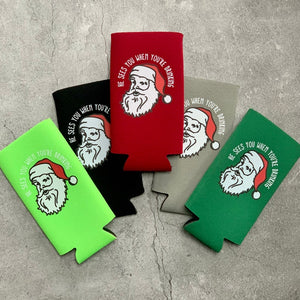 Santa Claws Christmas Party Favor Slim Can Coolers