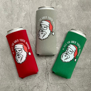 Santa Claws Christmas Party Favor Slim Can Coolers