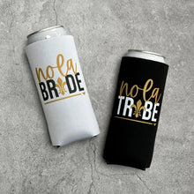 Load image into Gallery viewer, Nola Bride Nola Tribe New Orleans Louisiana Mardi Gras Bachelorette Party Slim Seltzer Can Coolers
