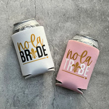 Load image into Gallery viewer, Nola Bride Nola Tribe New Orleans Louisiana Mardi Gras Bachelorette Party Can Coolers
