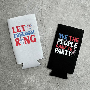 Let Freedom Ring and We The People Came to Party Wed Bachelorette Party Slim Seltzer Can Coolers 4th of July