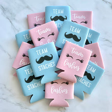 Load image into Gallery viewer, Team Lashes Gender Reveal Party Favor Can Coolers
