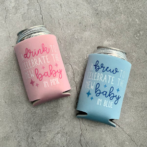 A Brew to Celebrate the New Baby in Blue Baby Shower Can Coolers