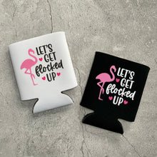 Load image into Gallery viewer, Let&#39;s Get Flocked Up Flamingo Bachelorette Party Can Coolers
