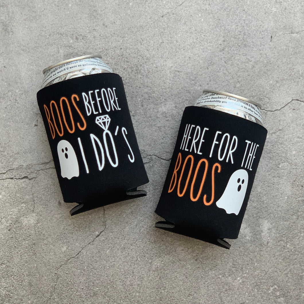 Boos Before I Dos and Here for the Boos Halloween Bachelorette Can Coolers