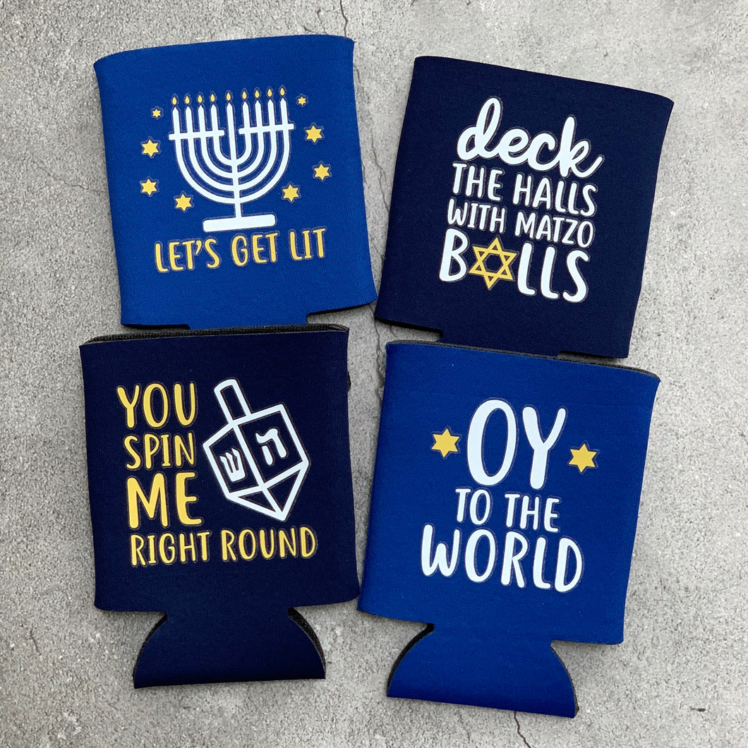 Hanukkah Party Favor Can Cooler Set