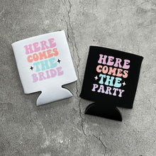 Load image into Gallery viewer, Here Comes the Bride Here Comes the Party Retro Bachelorette Party Can Coolers
