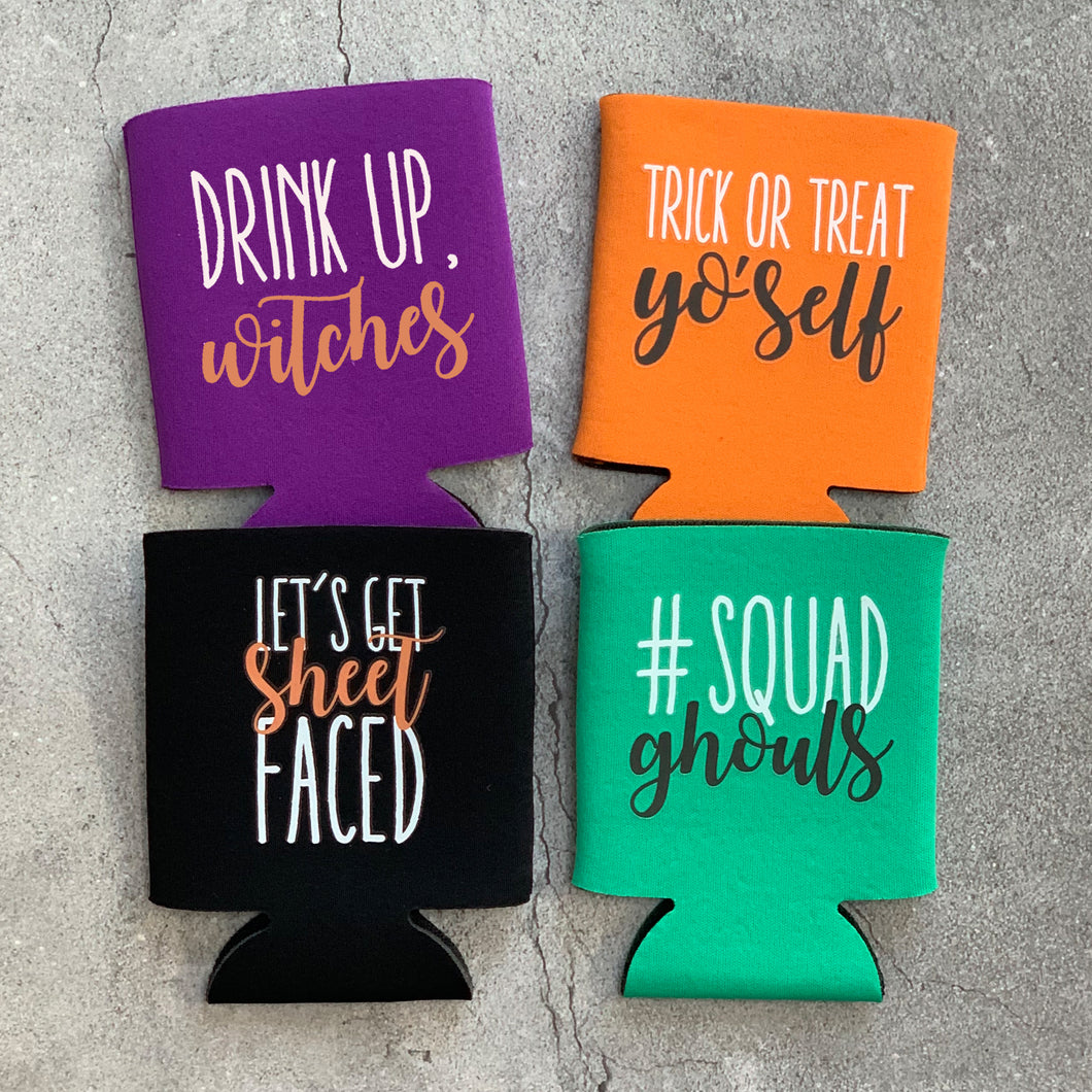 Squad Ghouls Halloween Party Favor Can Cooler Set